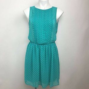 Zara Trafaluc Blouson Dress Blue Polka Dot Sz M